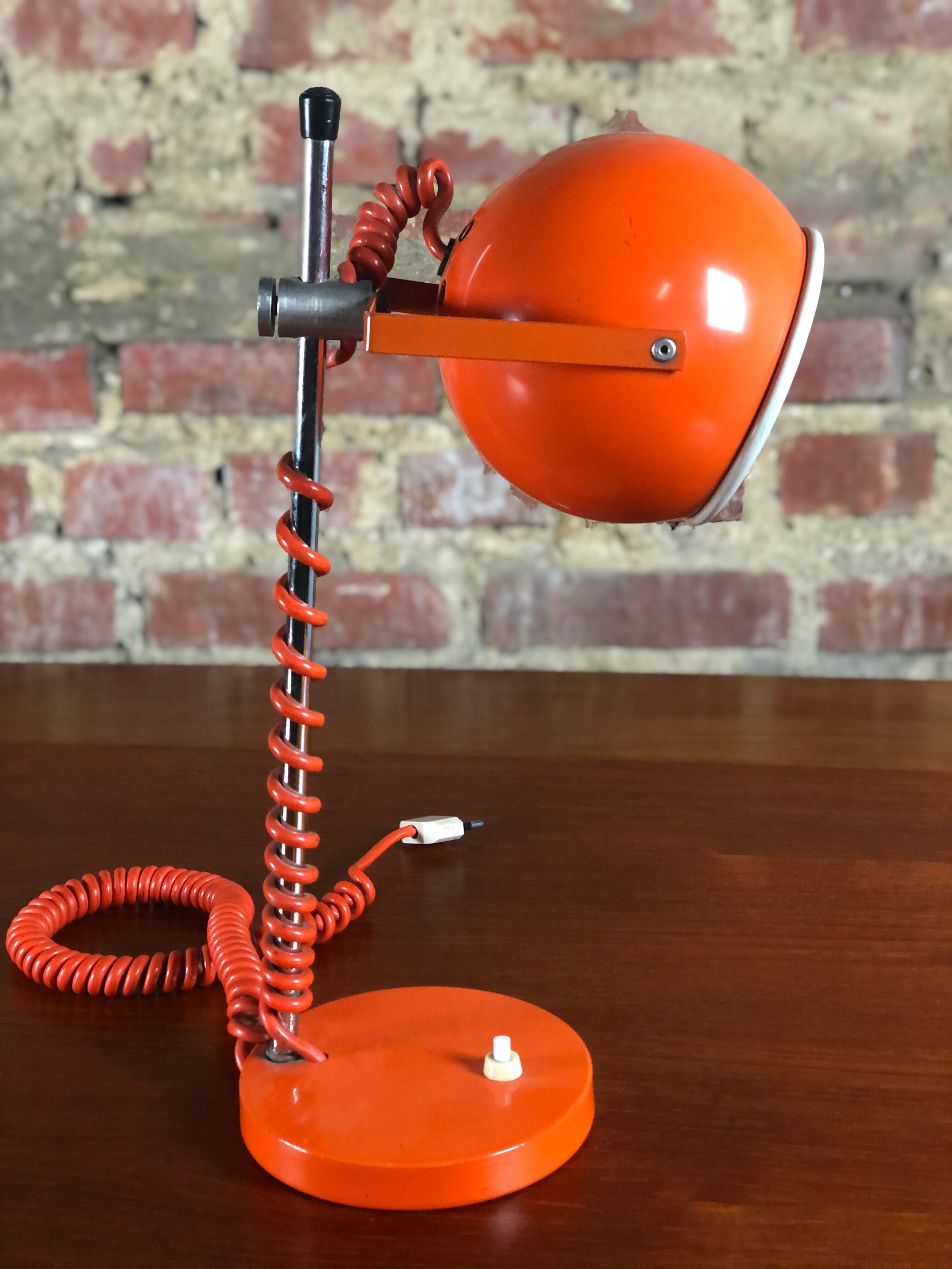 Eyeball lamp orange 1970