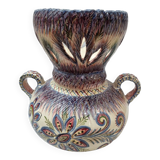 Vase with enameled ceramic handles, Brittany