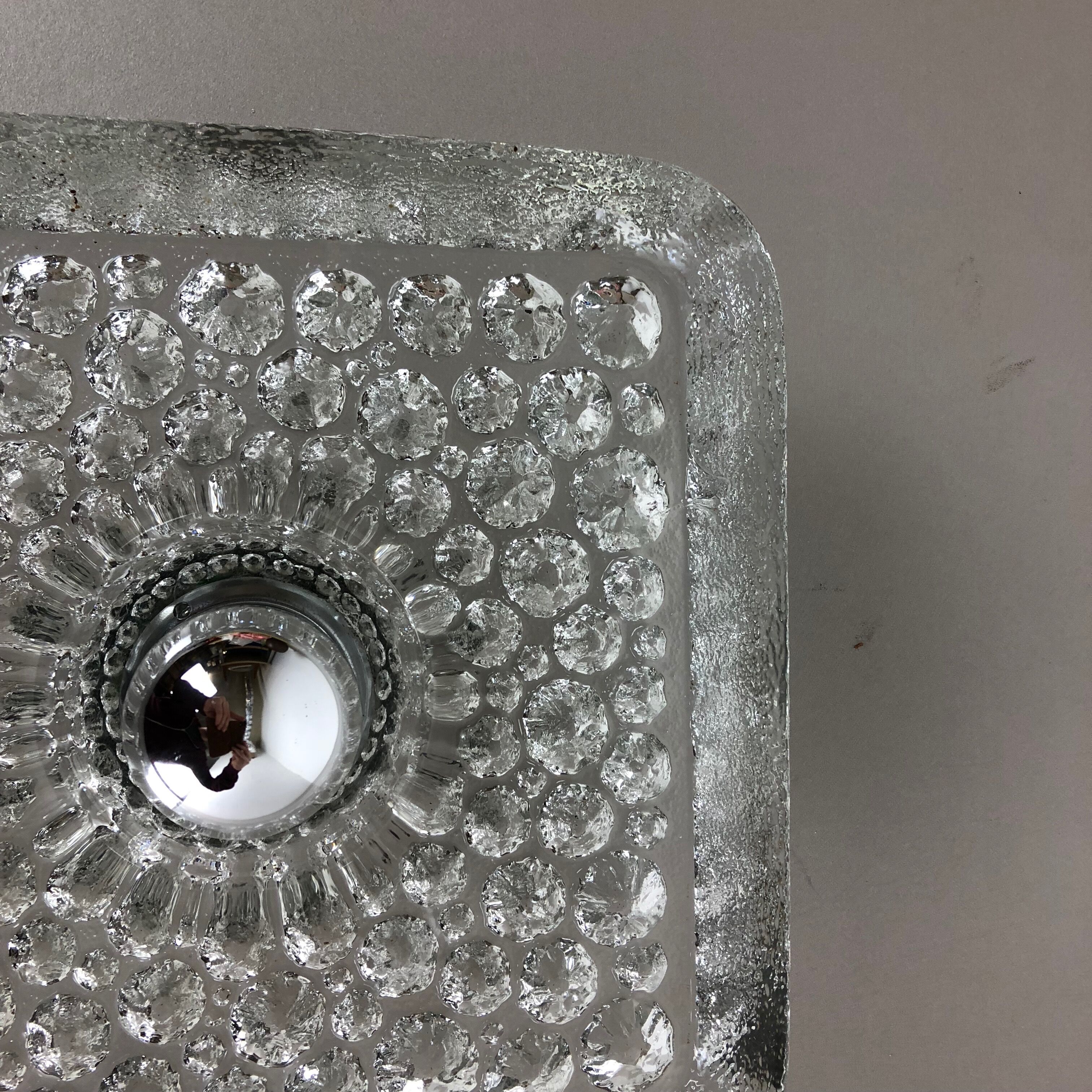 Large glass "bubble" sconces 1970s wall light by Peill & Putzler, Germany