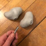 Pair of "potato" concrete patères Petite Friture design Sam Baron