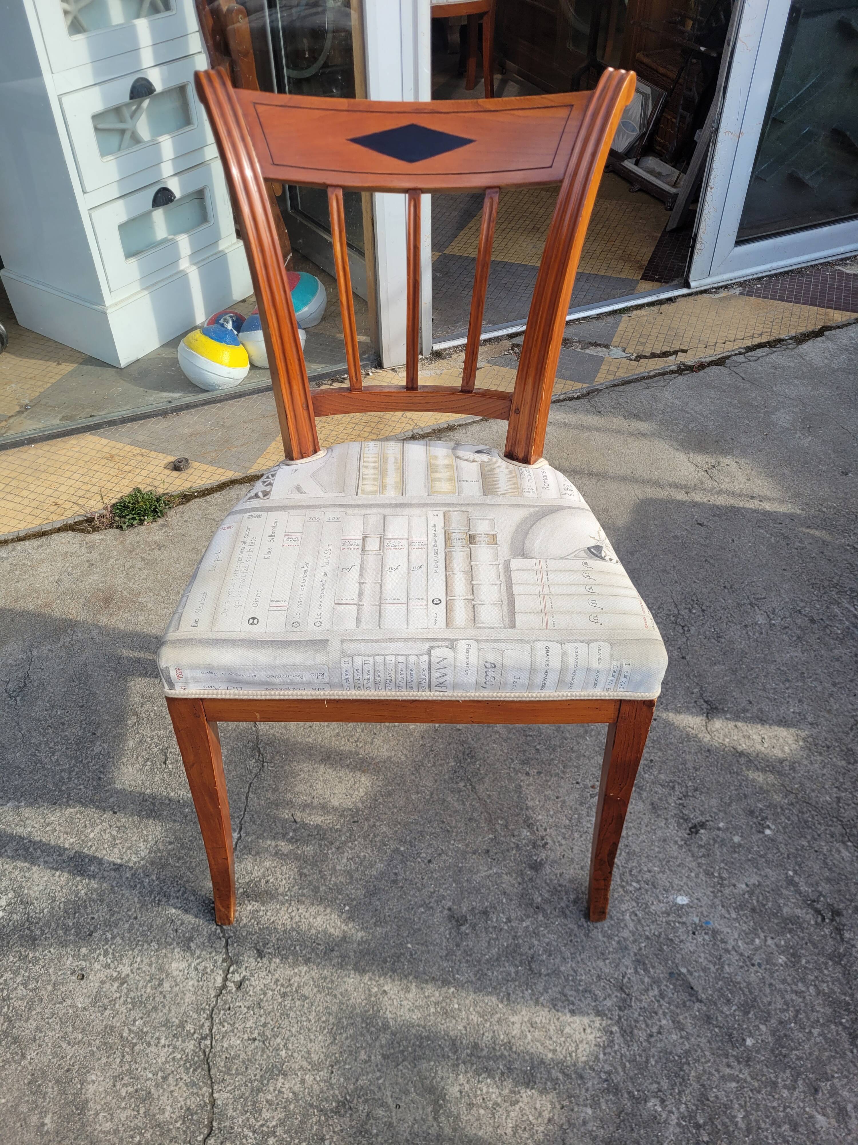 Six Directoire chairs in cherry wood
