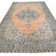 7x12 Peach & Blue Vintage Classic Antique Area Rug, 219x354Cm