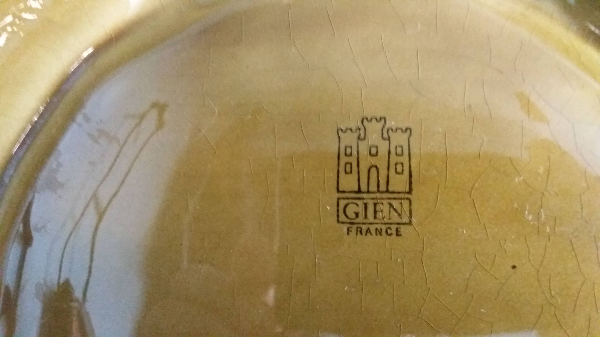 Plat Gien, plateau serviteur apéritif à compartiments en barbotine