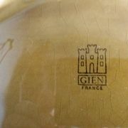Plat Gien, plateau serviteur apéritif à compartiments en barbotine