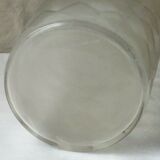 Vase en cristal a damier losange en verre depoli art deco