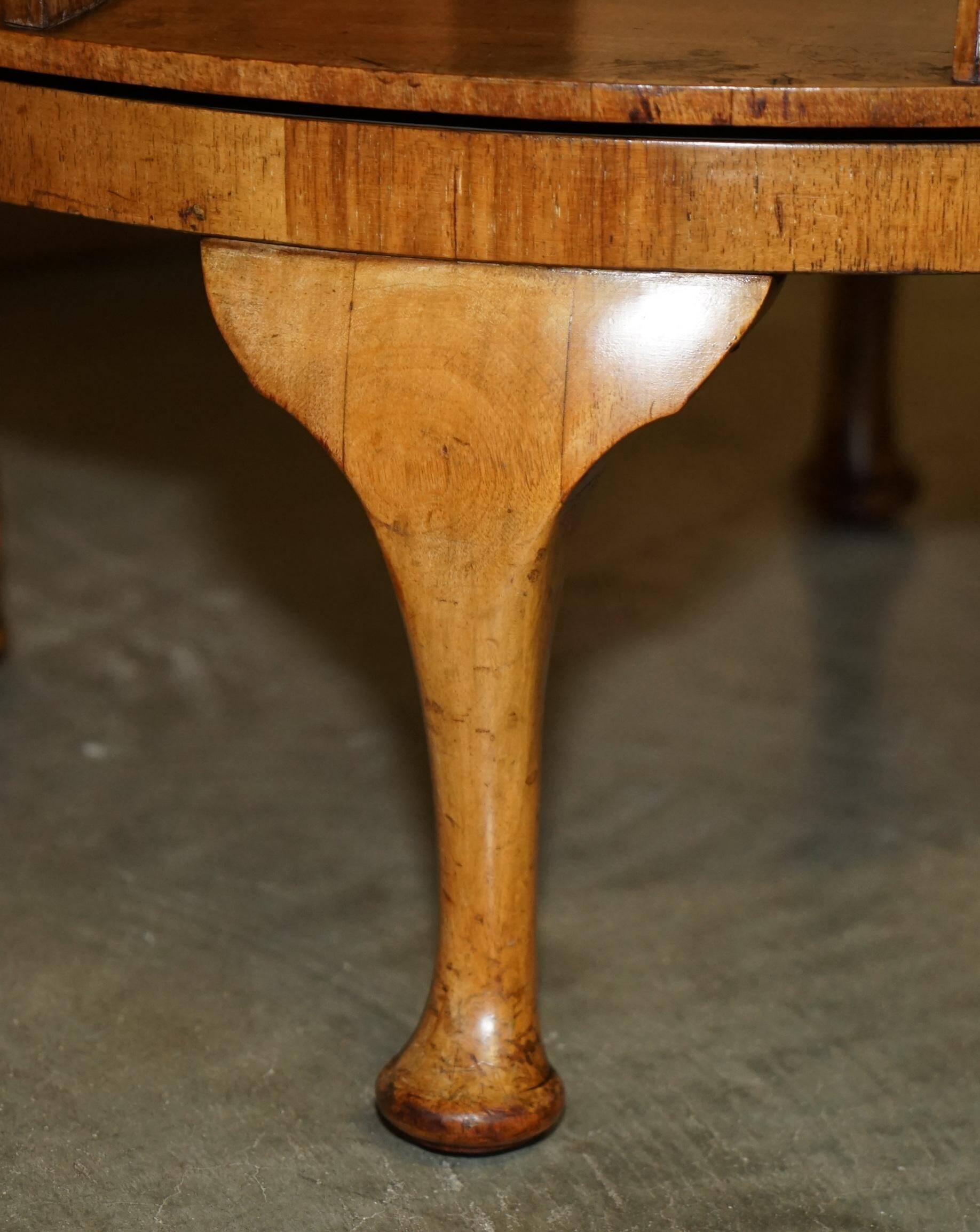 Vintage 1940s Burr Walnut swivel coffee table.