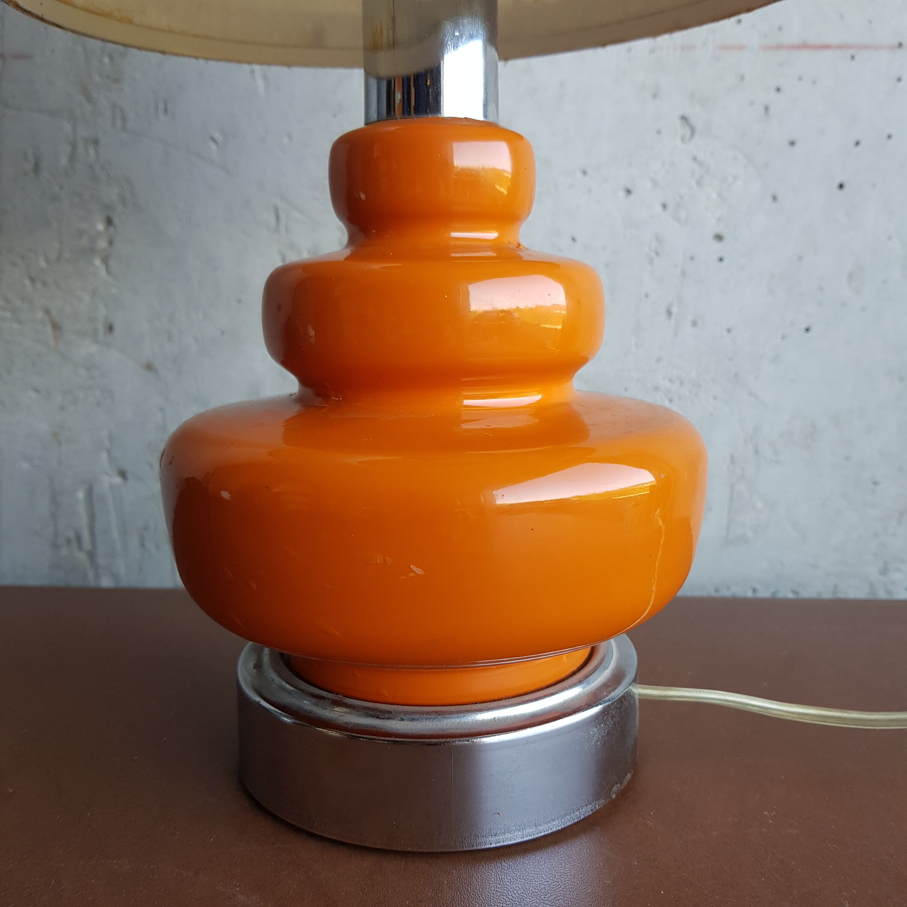 70s orange ceramic lamp
