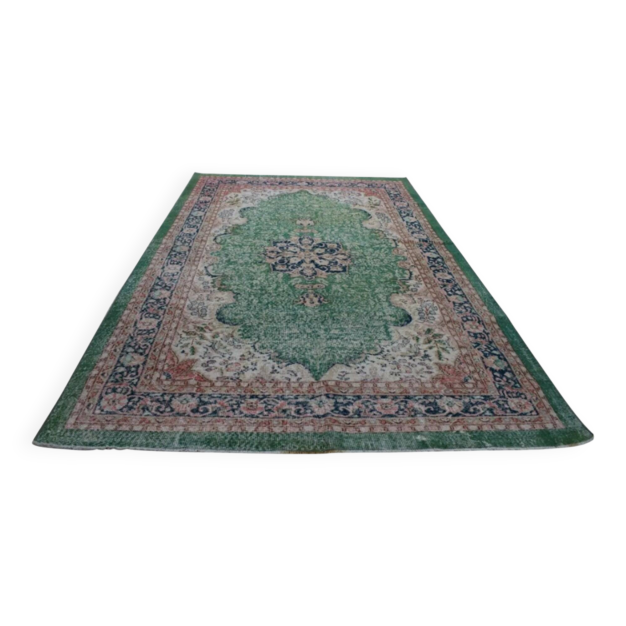 Vintage Turkish Oushak rug 210x342 cm