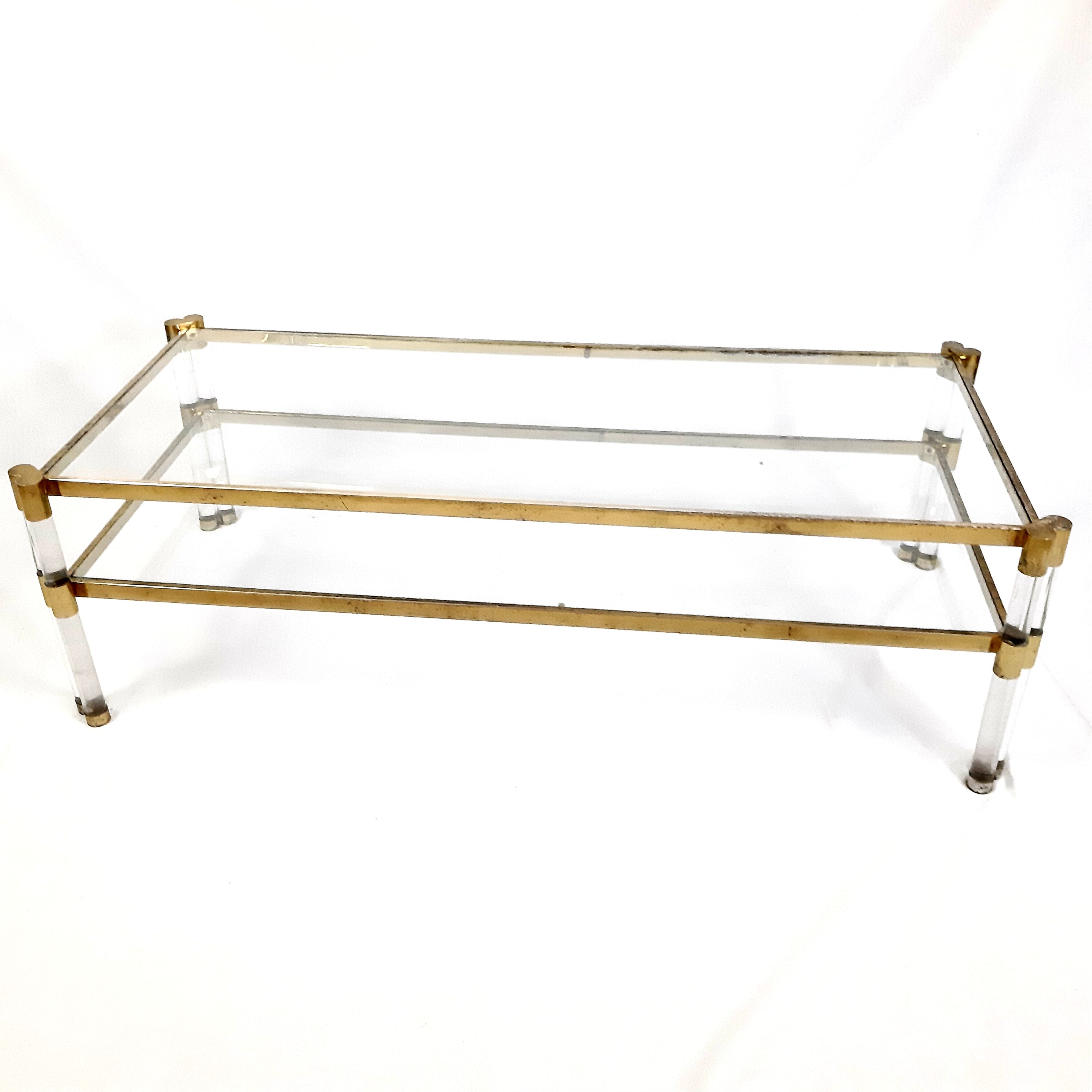 Italian coffee table in lucite Hollywood Regency style