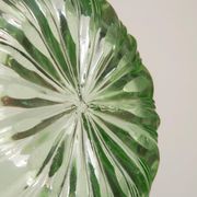 Vintage green decorative plate with flowers from the mid-century, Italy, 1960s.