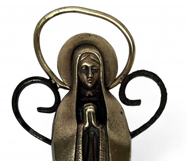 Religious object, 20th century bronze Virgin