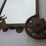 Mirror to ask bronze and brass beginning XXth 32 x 45 cm