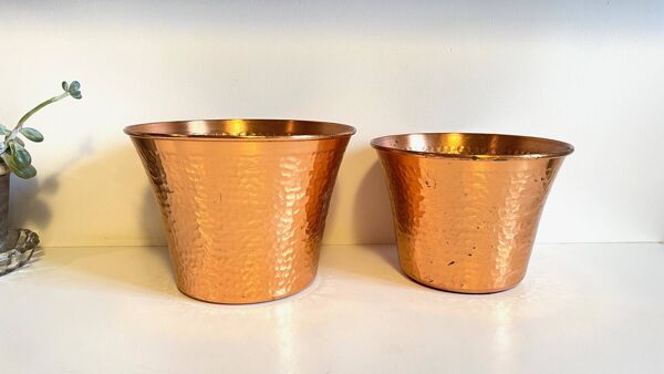 CACHE-POTS Cuivre Martelé ANNEES 60