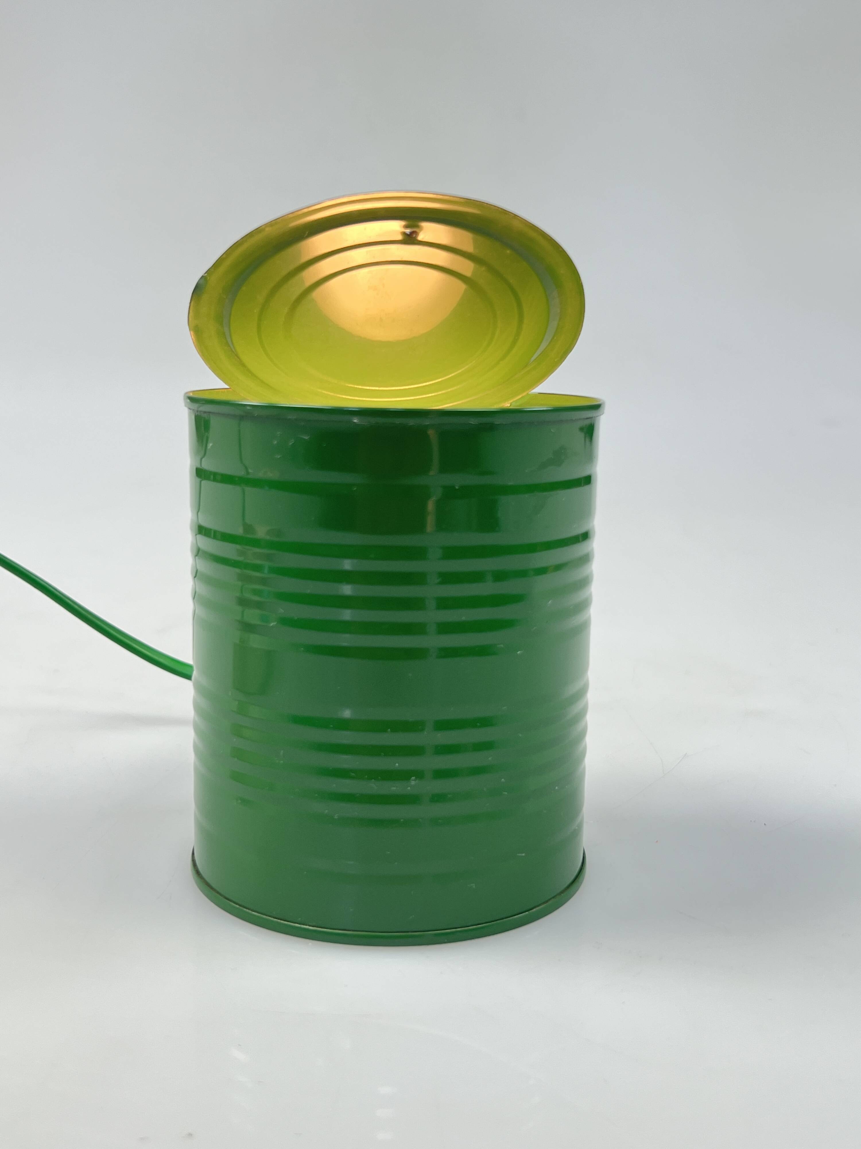 Vintage Green Tin Can Lamp, Ad Van Berlo, Vrieland Design, 1980s