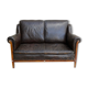 Banquette en cuir et marqueterie de nacre