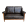 Banquette en cuir et marqueterie de nacre