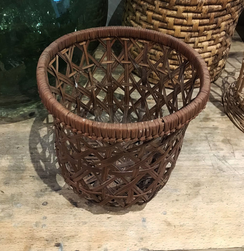 Vintage braided wicker basket