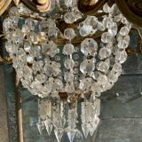 Bronze and crystal hot air balloon chandelier