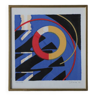 Knut Grane, Manhattan Swing, Color Lithograph, 1990, Framed