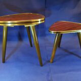 2 vintage 1970s tripod tables