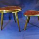 2 vintage 1970s tripod tables