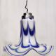 Postmodern blue & white murano glass pendant lamp