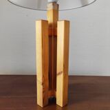 Modernist Scandinavian lamp in solid pine – Sweden, 1970s