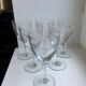 Set of 6 crystal wine glasses engraved 30s