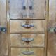 Buffet bas époque Art déco en bois et marbre avec miroir