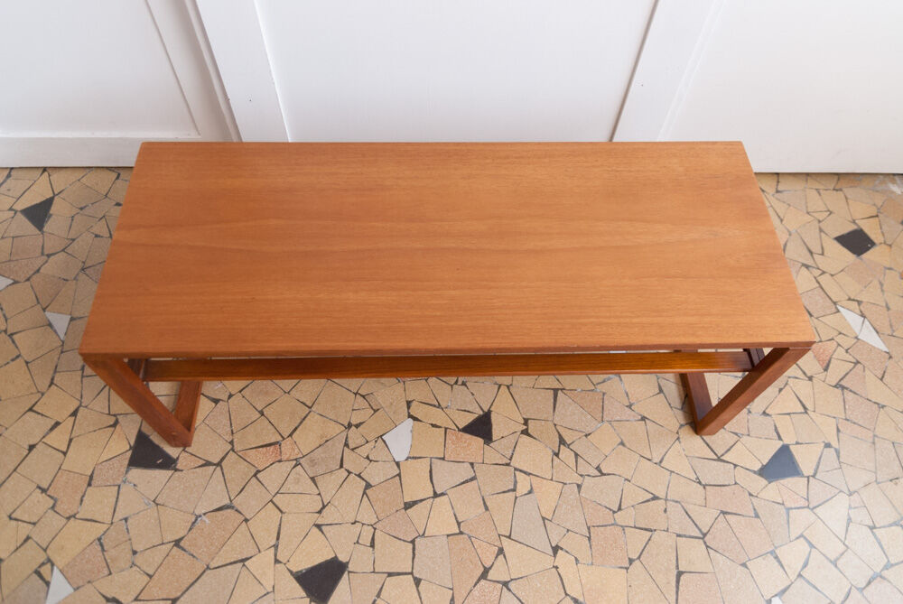 Geometric teak coffee table