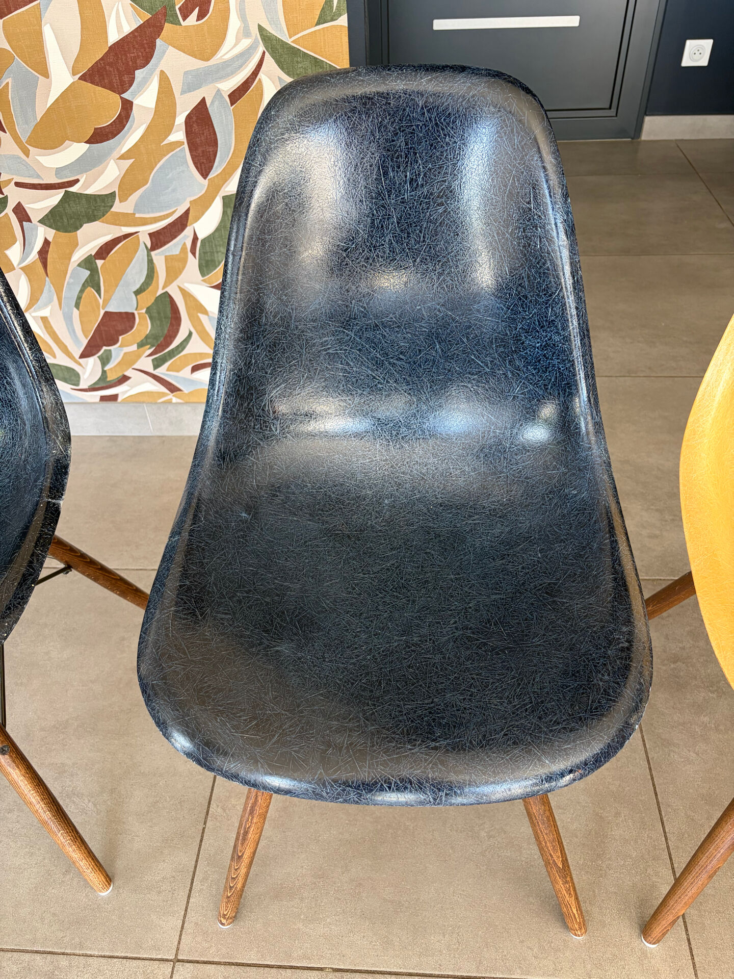Blue Eames chairs