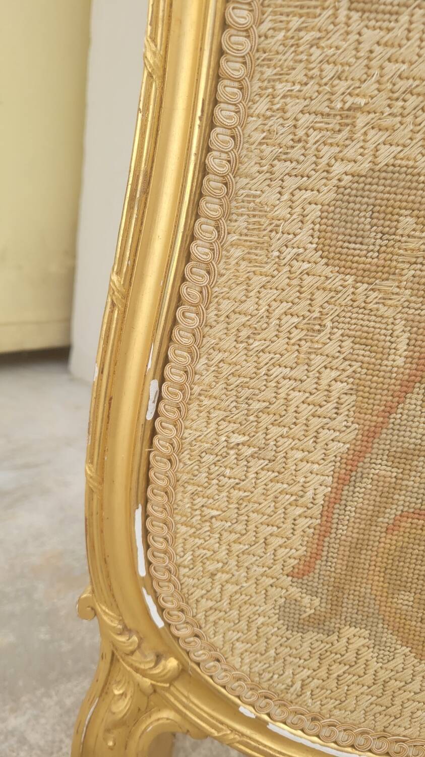 Louis xv style fireplace screen fire screen in gilded wood 19th century tapestry