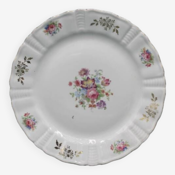 Limoges porcelain plate - Floral decoration - 1940s