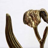 Art Nouveau brass flower candle holder