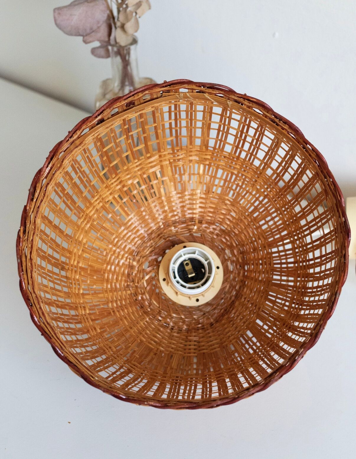 Vintage wicker pendant lamp