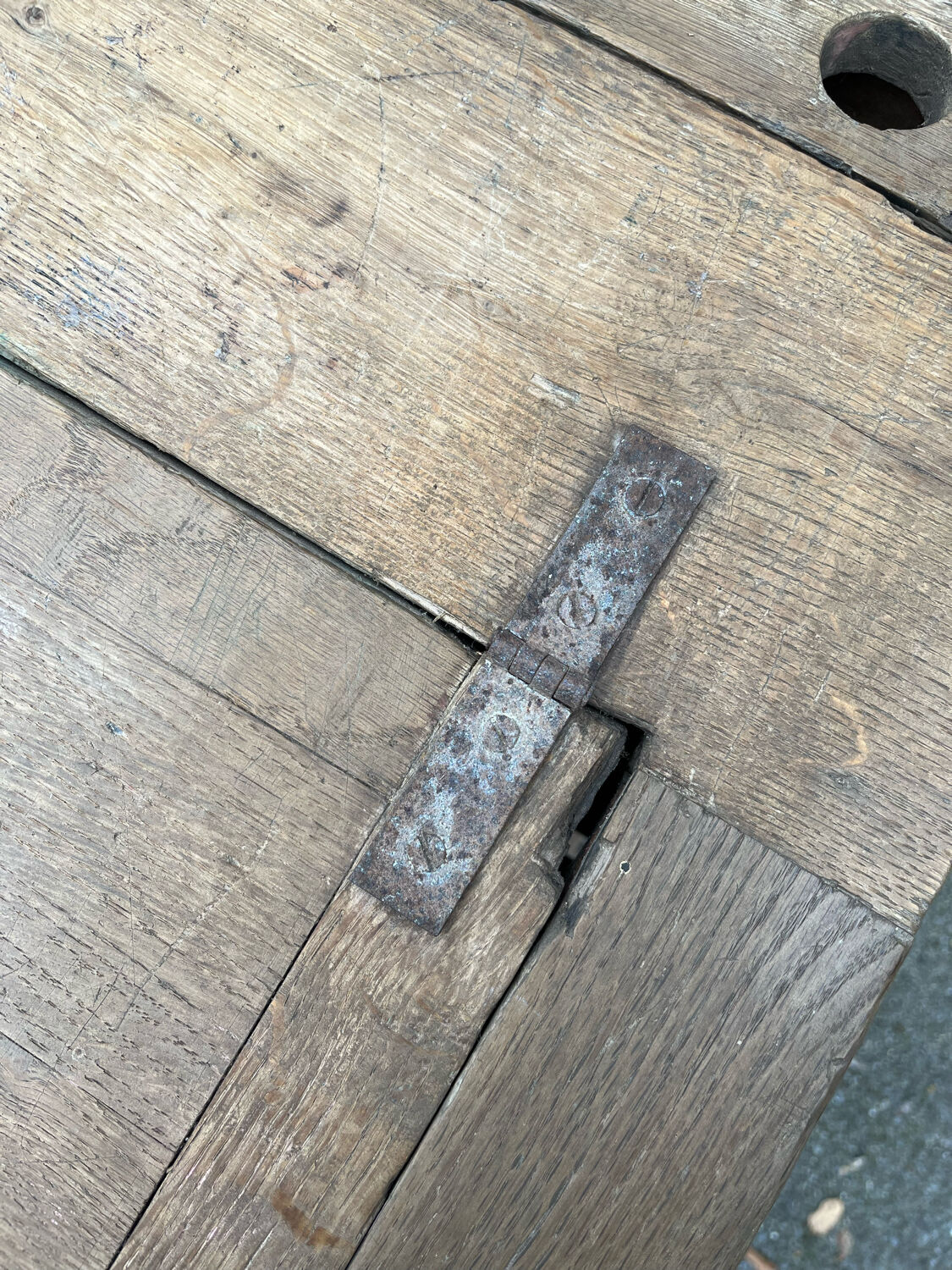 Double patinated school desk