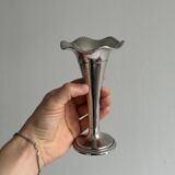 Small silver metal vase