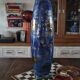 Large eglomisé glass vase "Laque Line" – Unique piece 40 cm