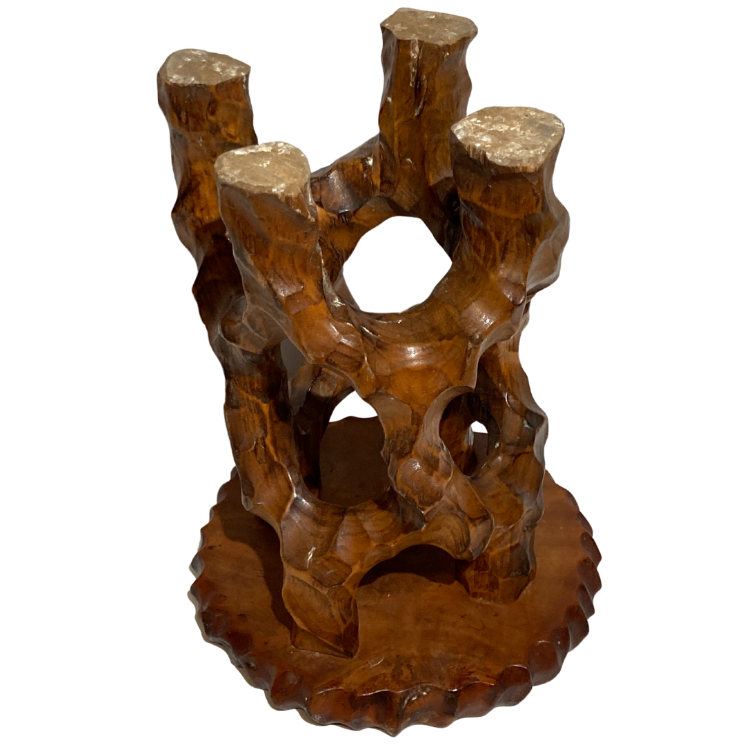 Organic biomorphic wabi sabi brutalist side table or stool