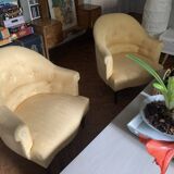 Pair of vintage toad armchairs