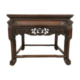 Side table in iron wood and marble from China Circa 1900