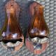 Pair of amber green wall candle holders