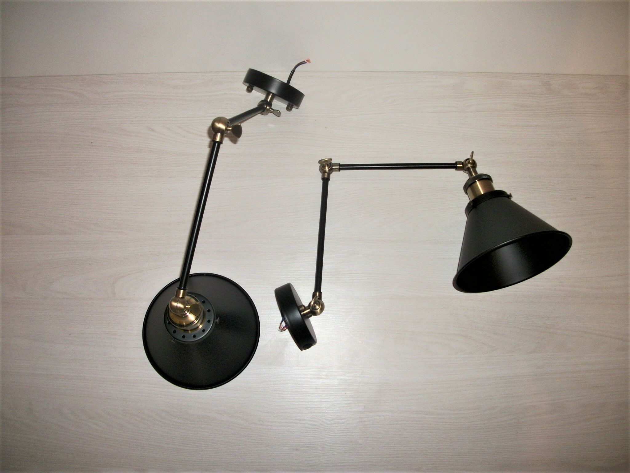 Pair of industrial wall light