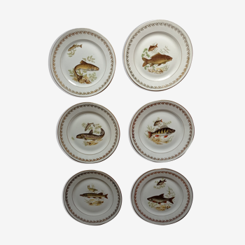 Lot de 6 assiettes pâte et émaux de Limoges