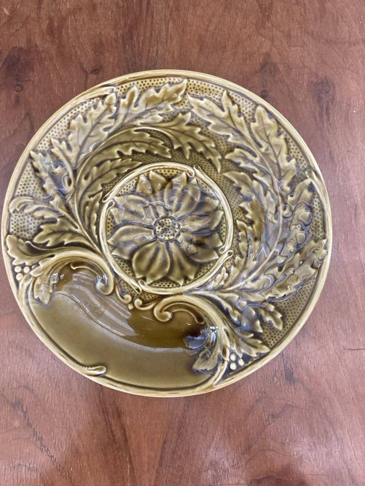 Set of 6 gien artichoke barbotine plates