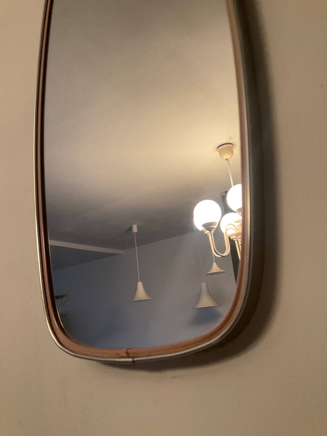 Free-form rearview mirror from the 60s-70s