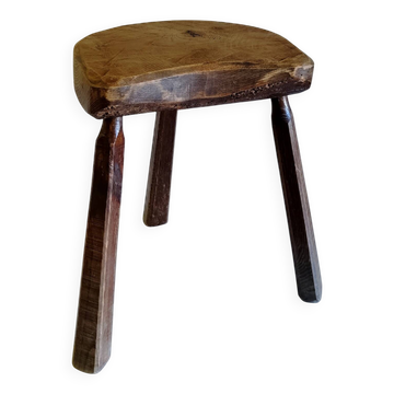 Tripod stool in solid oak - mid 20th century.