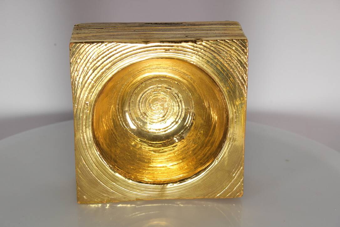 Bitossi gold pocket tray Italy 1970