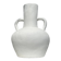 Handcrafted terracotta vase painted white with double handles h:40 d:30