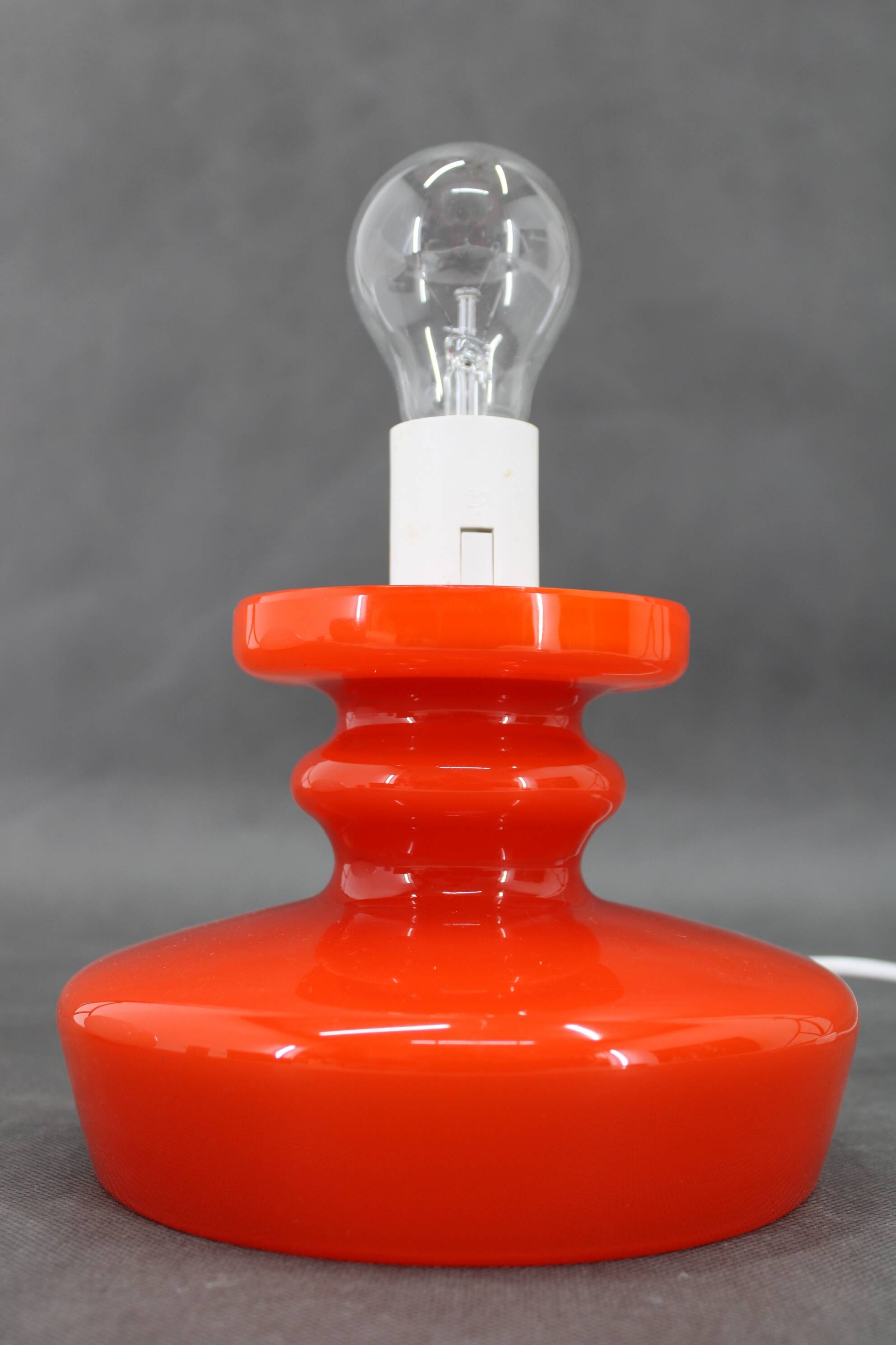 1970s Stepan Tabery Opaline Glass Mushroom Table Lamp, Czechoslovakia